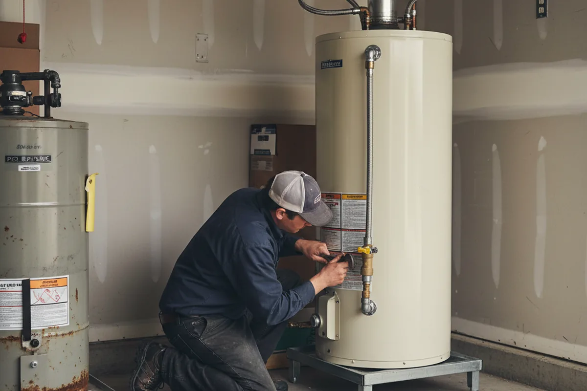 Water heater and shutoff valve replacement in Newville